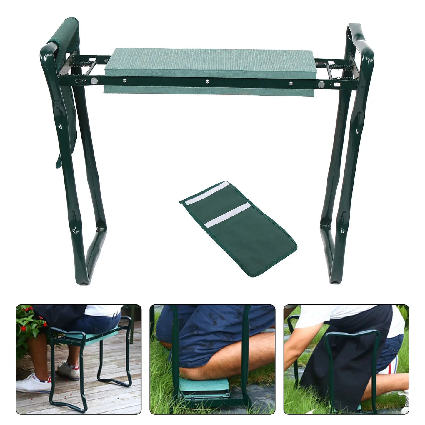 Portable Folding Garden Kneeler Bench/Stool w/ Storage Pouch