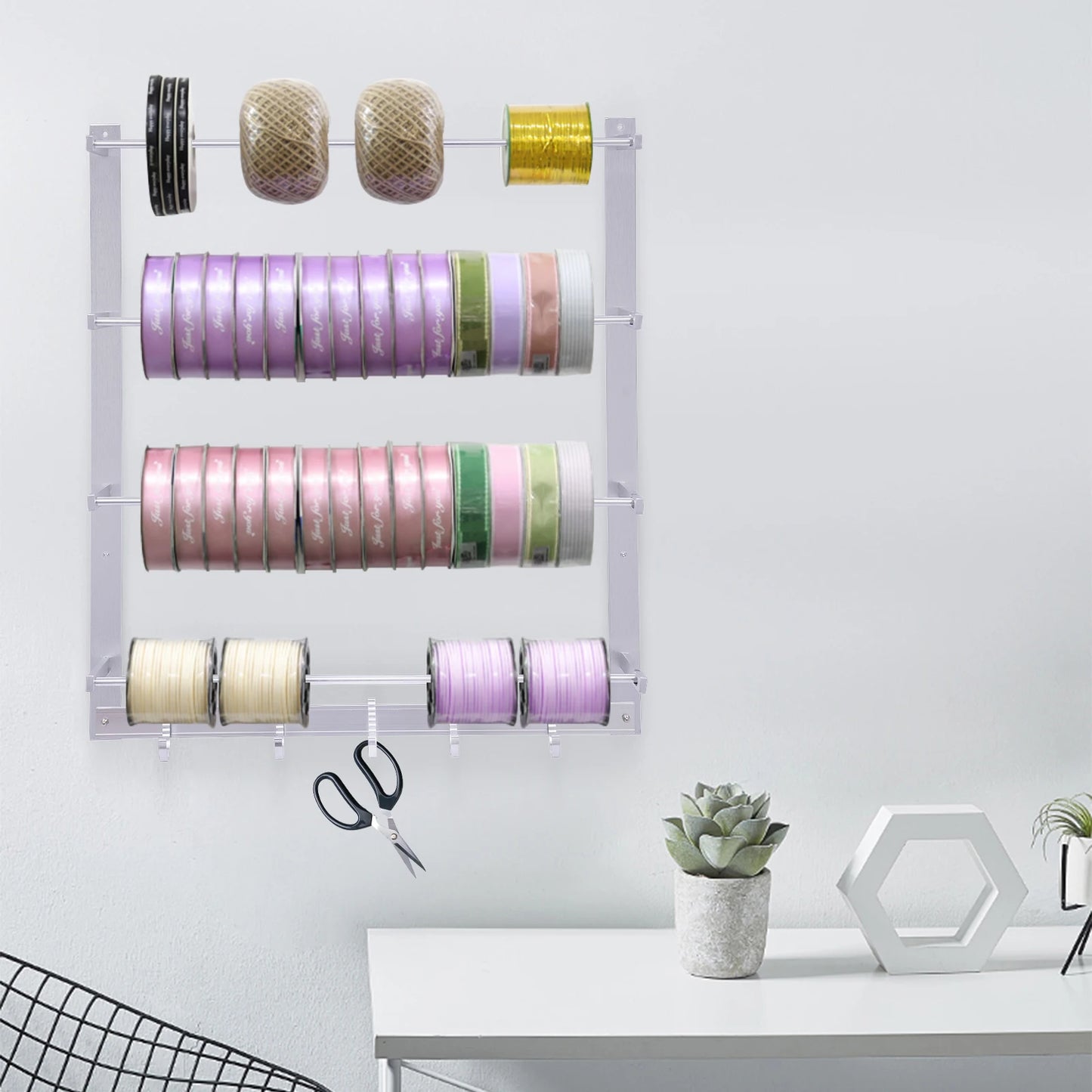 Ribbon or Spool Storage Rack, 4 Tiers, Metal