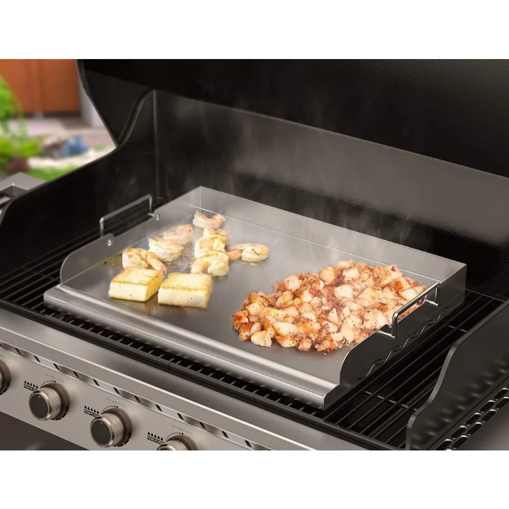 Stainless Steel BBQ Griddle Flat Top Plate, Even Heating