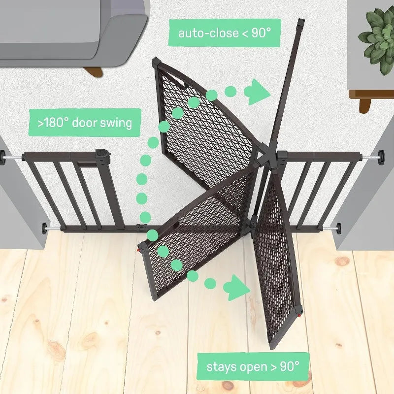 Walk-Thru Pet Gate, 28"-42" x 30", Pressure or Hardware Mounted