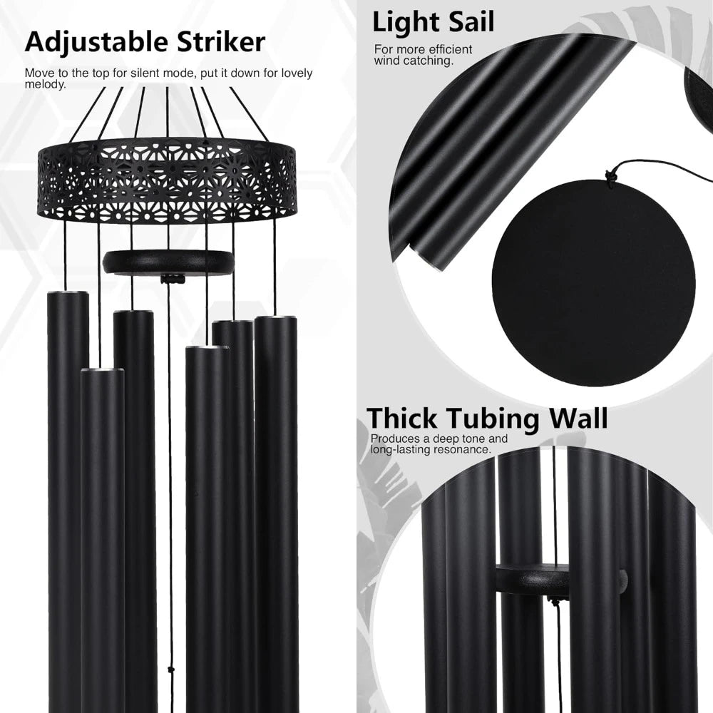 Extra Large Wind Chimes, Deep Tone - 58''  Long