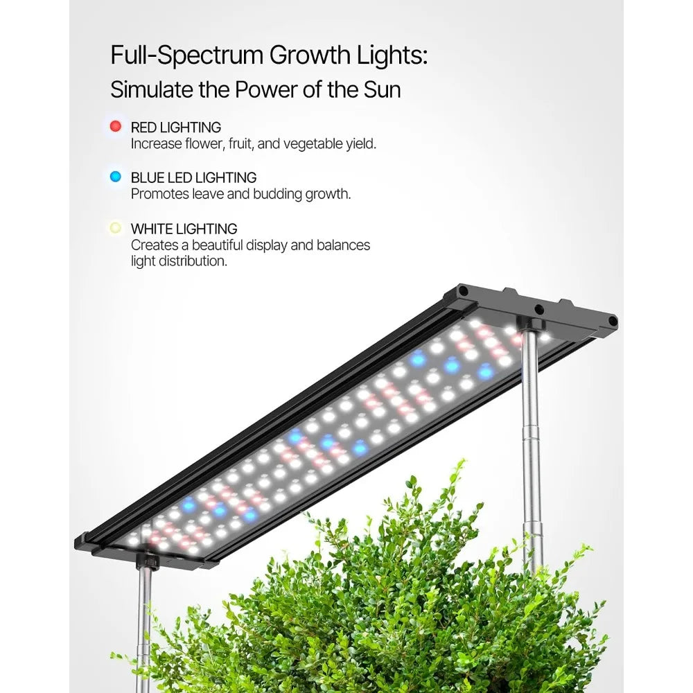 Hydroponics Indoor Growing System, 20 Pods, LED Grow Light