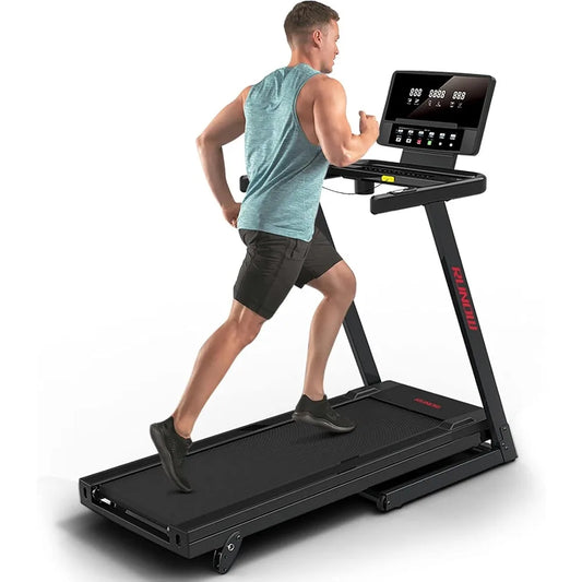 Foldable Treadmill, Bluetooth and Customized Programs With Incline