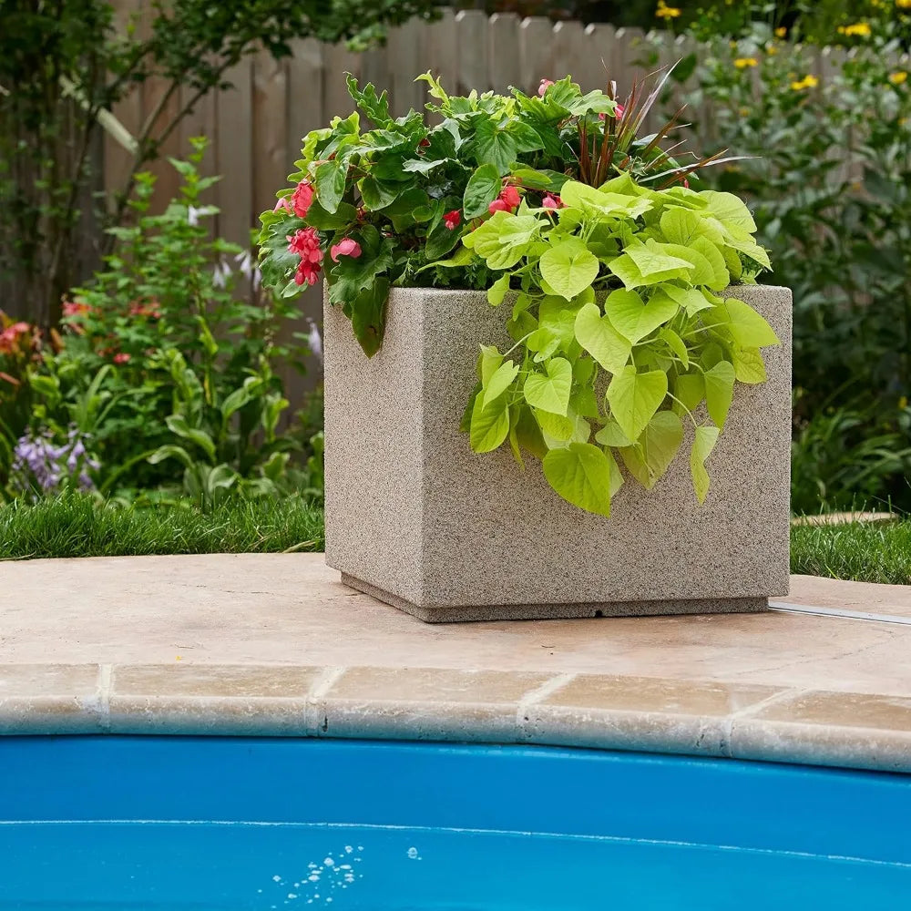 Outdoor/Indoor Square Planter,  Lightweight, Heavy Duty, Weather Resistant