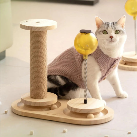 Cat Toy: Spring Turntable, Treat Ball, Scratching Post